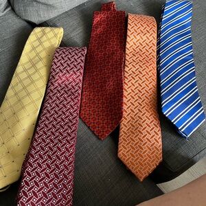 5 Geoffrey Beene ties- excellent preworn Condition